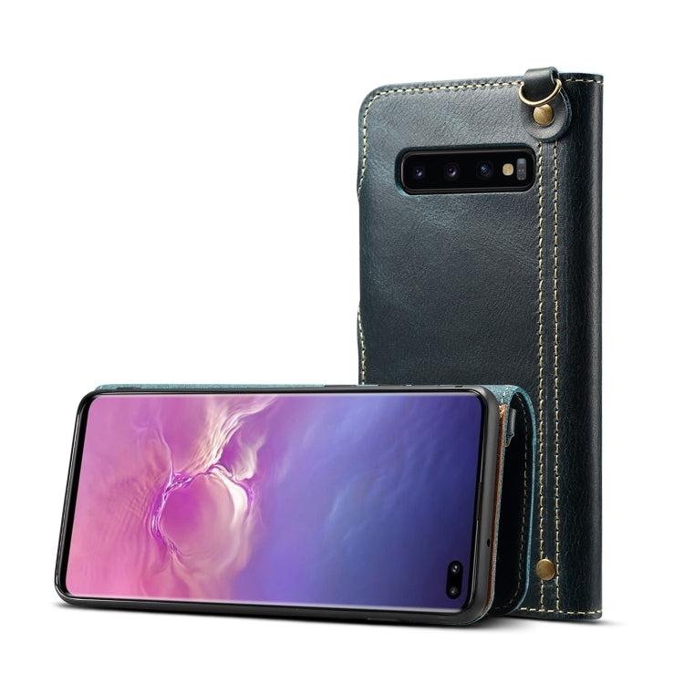 Denior Oil Wax Cowhide Magnetic Button Horizontal Flip Leather Case with Card Slots & Wallet, For Galaxy Note9, For Huawei Mate 20, For Galaxy S10, For Galaxy S10e, For Galaxy S10 Plus, For Galaxy Note 10