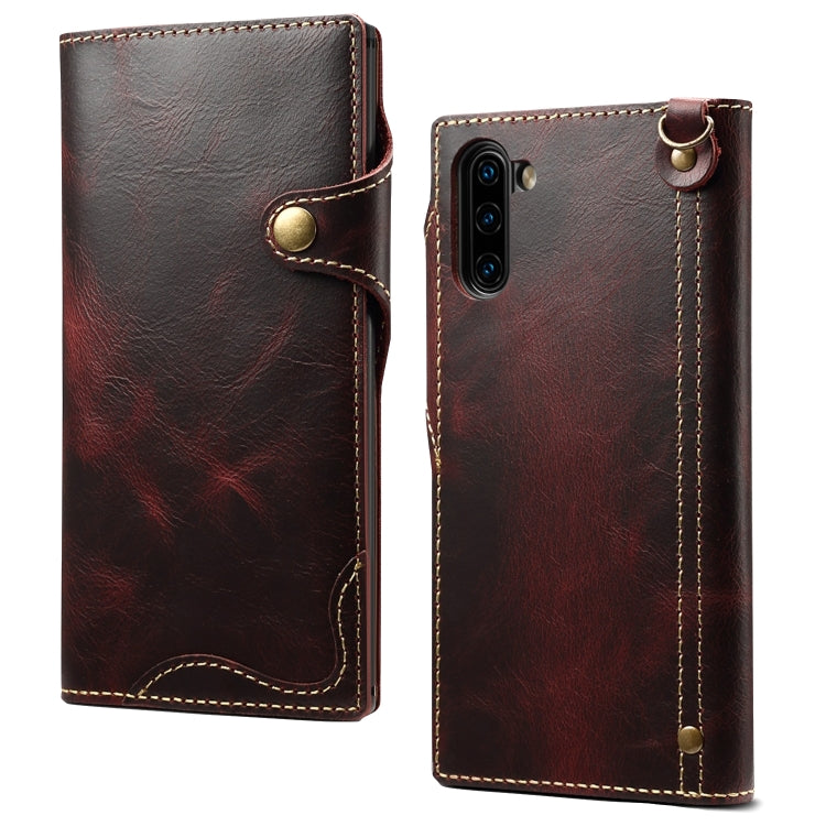 Denior Oil Wax Cowhide Magnetic Button Horizontal Flip Leather Case with Card Slots & Wallet, For Galaxy Note9, For Huawei Mate 20, For Galaxy S10, For Galaxy S10e, For Galaxy S10 Plus, For Galaxy Note 10