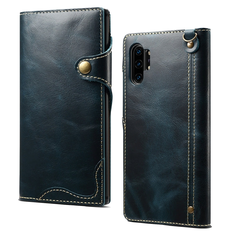 Denior Oil Wax Cowhide Magnetic Button Horizontal Flip Leather Case with Card Slots & Wallet, For Galaxy Note 10 Plus, For iPhone 11, For iPhone 11 Pro, For iPhone 11 Pro Max
