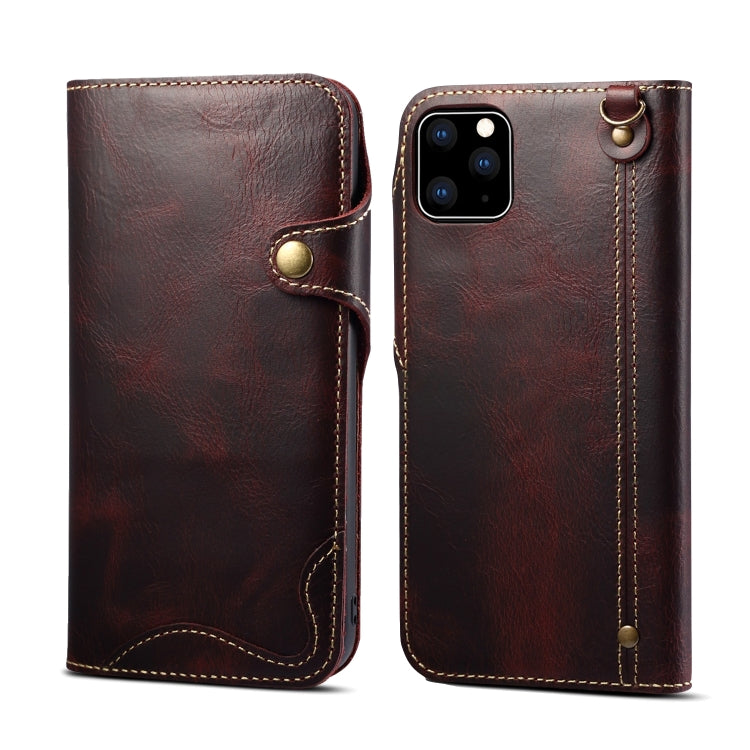 Denior Oil Wax Cowhide Magnetic Button Horizontal Flip Leather Case with Card Slots & Wallet, For Galaxy Note 10 Plus, For iPhone 11, For iPhone 11 Pro, For iPhone 11 Pro Max