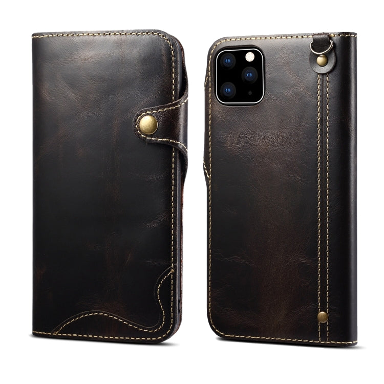 Denior Oil Wax Cowhide Magnetic Button Horizontal Flip Leather Case with Card Slots & Wallet, For Galaxy Note 10 Plus, For iPhone 11, For iPhone 11 Pro, For iPhone 11 Pro Max