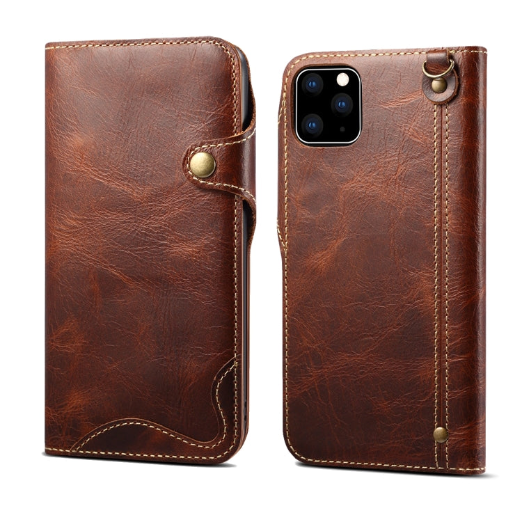 Denior Oil Wax Cowhide Magnetic Button Horizontal Flip Leather Case with Card Slots & Wallet, For Galaxy Note 10 Plus, For iPhone 11, For iPhone 11 Pro, For iPhone 11 Pro Max