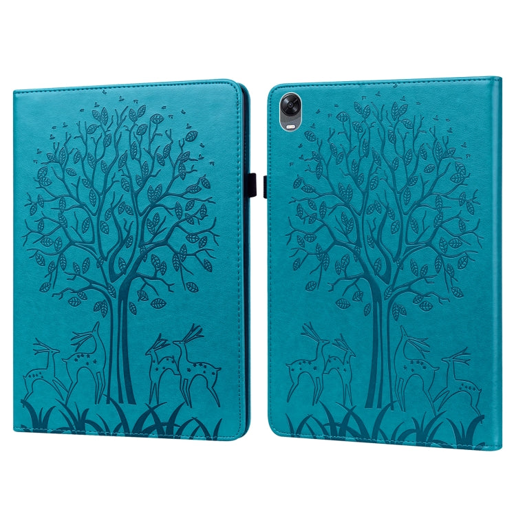 Tree & Deer Pattern Pressed Printing Leather Tablet Case, For OPPO Pad 11 inch, For OPPO Realme Pad 10.4 inch, For Huawei MatePad T 10s 10.1 inch / T 10 9.7 inch, For Lenovo Legion Y700