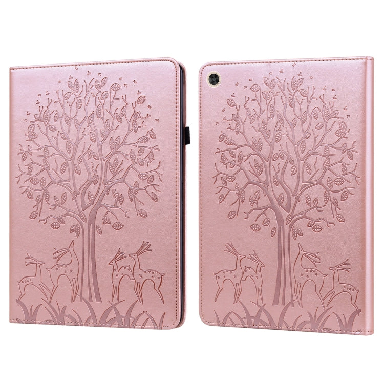 Tree & Deer Pattern Pressed Printing Leather Tablet Case, For OPPO Pad 11 inch, For OPPO Realme Pad 10.4 inch, For Huawei MatePad T 10s 10.1 inch / T 10 9.7 inch, For Lenovo Legion Y700