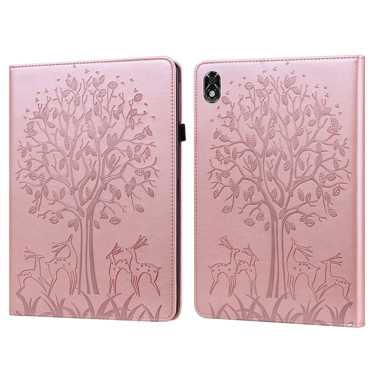 Tree & Deer Pattern Pressed Printing Leather Tablet Case, For OPPO Pad 11 inch, For OPPO Realme Pad 10.4 inch, For Huawei MatePad T 10s 10.1 inch / T 10 9.7 inch, For Lenovo Legion Y700