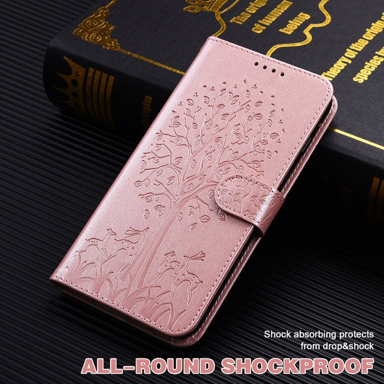 Tree & Deer Pattern Pressed Printing Horizontal Flip Leather Phone Case, For iPhone 11 Pro Max, For iPhone 12 / 12 Pro, For iPhone 12 Pro Max / 13 Pro Max, For iPhone 12 mini / 13 mini