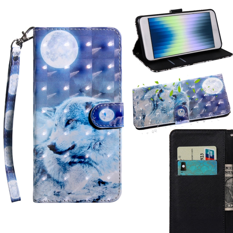 3D Painting Pattern Coloured Drawing Leather Phone Case, For iPhone SE 2022