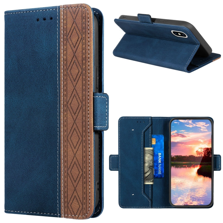 Stitching Magnetic RFID Leather Case, For iPhone XS Max, For iPhone SE 2022 / SE 2020 / 7 / 8, For iPhone 7 Plus / 8 Plus