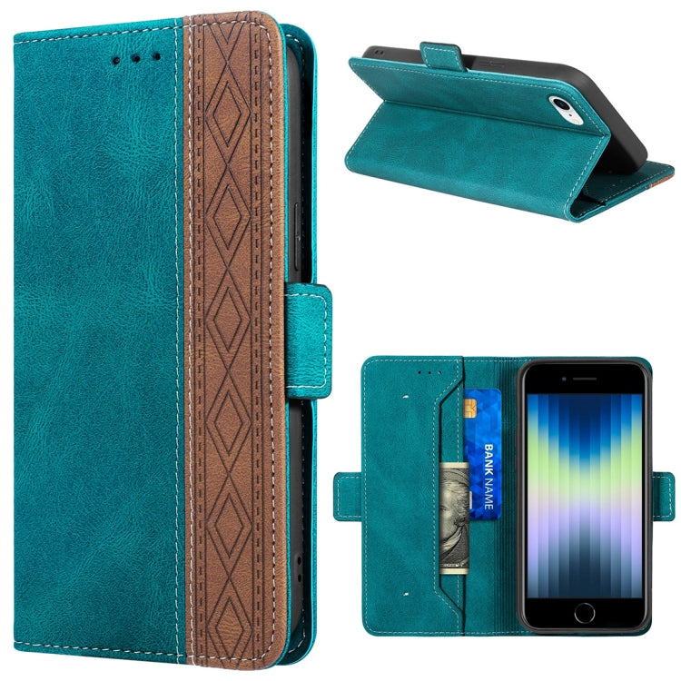 Stitching Magnetic RFID Leather Case, For iPhone XS Max, For iPhone SE 2022 / SE 2020 / 7 / 8, For iPhone 7 Plus / 8 Plus