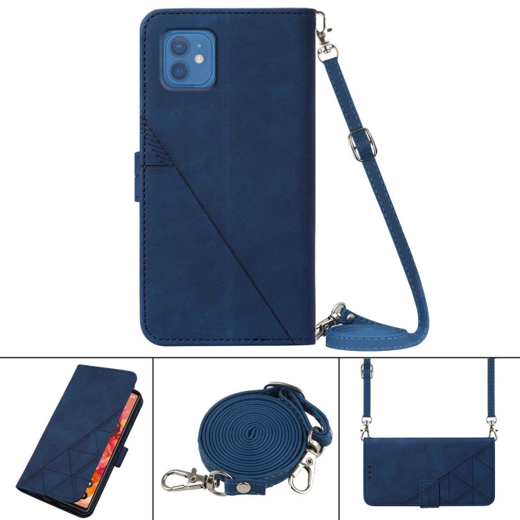 Crossbody 3D Embossed Flip Leather Phone Case, For iPhone 12 mini, For iPhone 12, For iPhone 12 Pro, For iPhone 12 Pro Max