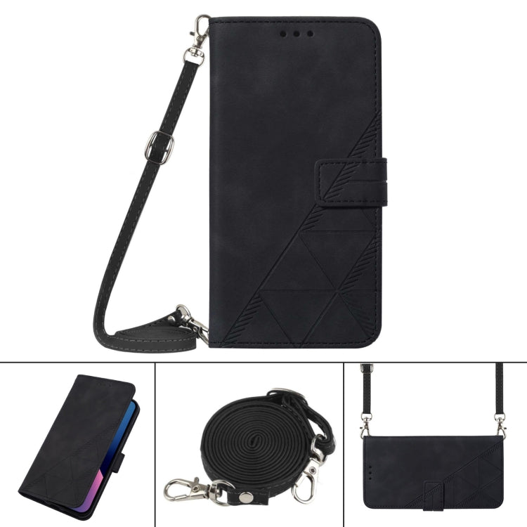 Crossbody 3D Embossed Flip Leather Phone Case, For iPhone 12 mini, For iPhone 12, For iPhone 12 Pro, For iPhone 12 Pro Max
