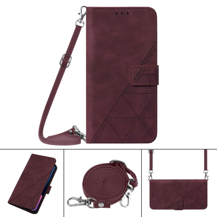 Crossbody 3D Embossed Flip Leather Phone Case, For iPhone 11, For iPhone 11 Pro, For iPhone 11 Pro Max, For iPhone X / XS