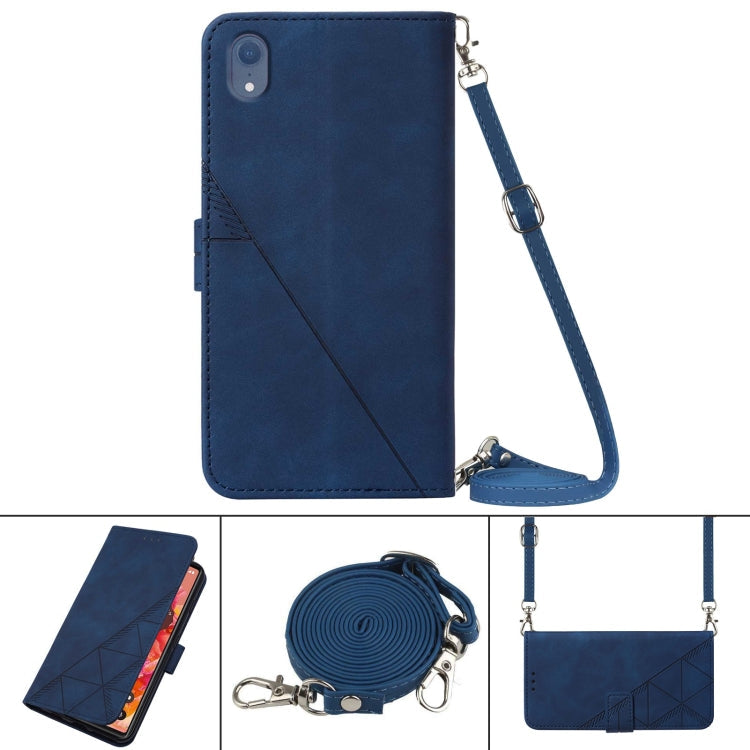 Crossbody 3D Embossed Flip Leather Phone Case, For iPhone XR, For iPhone XS Max, For iPhone SE 2022 / SE 2020 / 8 / 7, For iPhone 8 Plus / 7 Plus