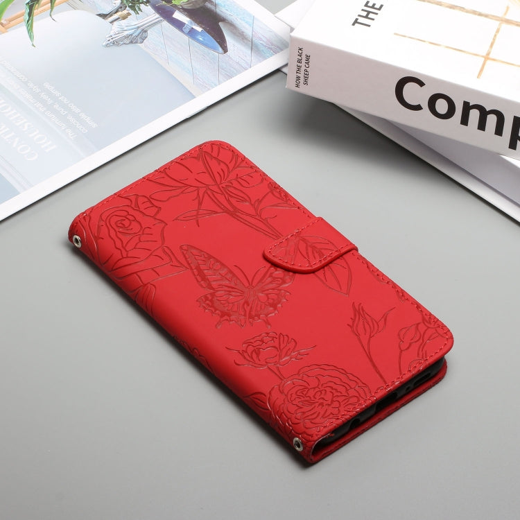 Skin Feel Butterfly Peony Embossed Leather Phone Case, For iPhone SE 2022 / SE 2020 / 8 / 7, For iPhone 8 Plus / 7 Plus, For iPhone 11, For iPhone 11 Pro