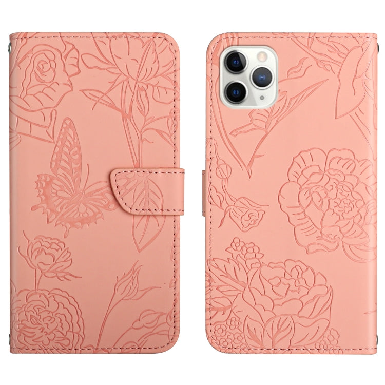 Skin Feel Butterfly Peony Embossed Leather Phone Case, For iPhone SE 2022 / SE 2020 / 8 / 7, For iPhone 8 Plus / 7 Plus, For iPhone 11, For iPhone 11 Pro