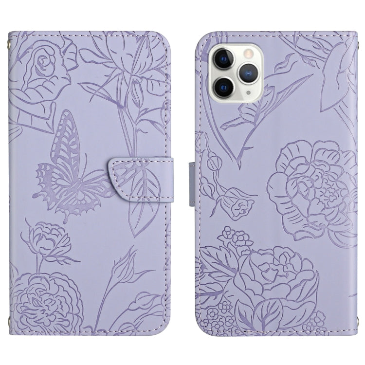 Skin Feel Butterfly Peony Embossed Leather Phone Case, For iPhone SE 2022 / SE 2020 / 8 / 7, For iPhone 8 Plus / 7 Plus, For iPhone 11, For iPhone 11 Pro