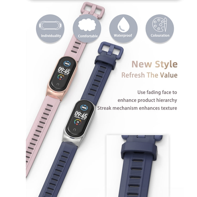 For Xiaomi Mi Band 6 / 5 Mijobs Flat Hole Silicone Watch Band, CS Case, Plus Case, GT Case
