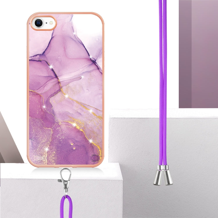 Electroplating Marble Pattern TPU Phone Case with Lanyard, For iPhone SE 2022 / SE 2020 / 8 / 7, For Motorola Moto G Stylus 2022, For Nokia G20 / G10, For Nokia G21 / G11