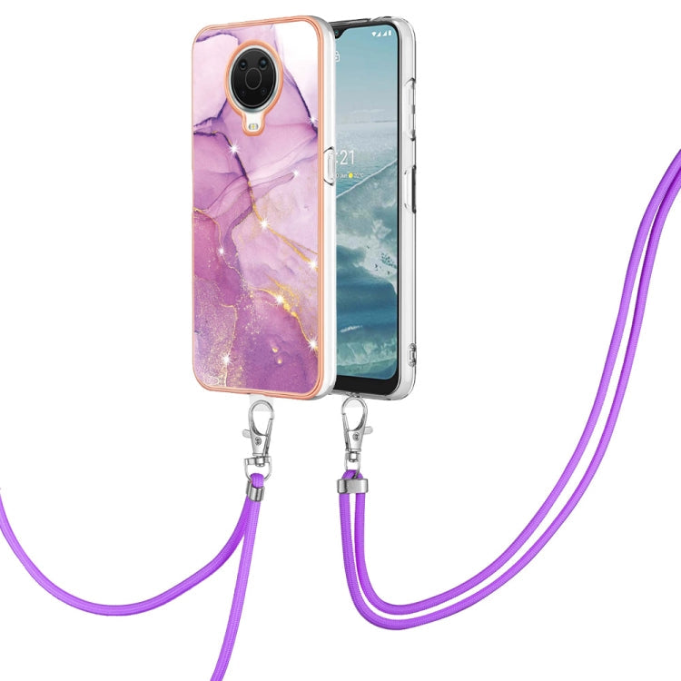 Electroplating Marble Pattern TPU Phone Case with Lanyard, For iPhone SE 2022 / SE 2020 / 8 / 7, For Motorola Moto G Stylus 2022, For Nokia G20 / G10, For Nokia G21 / G11