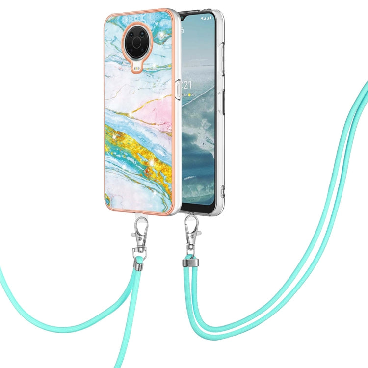 Electroplating Marble Pattern TPU Phone Case with Lanyard, For iPhone SE 2022 / SE 2020 / 8 / 7, For Motorola Moto G Stylus 2022, For Nokia G20 / G10, For Nokia G21 / G11