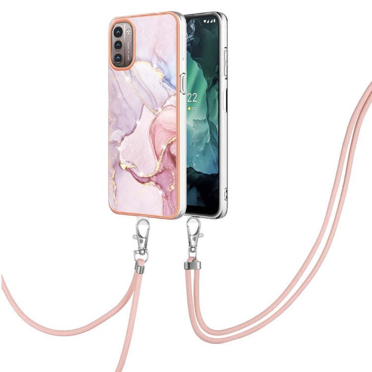 Electroplating Marble Pattern TPU Phone Case with Lanyard, For iPhone SE 2022 / SE 2020 / 8 / 7, For Motorola Moto G Stylus 2022, For Nokia G20 / G10, For Nokia G21 / G11