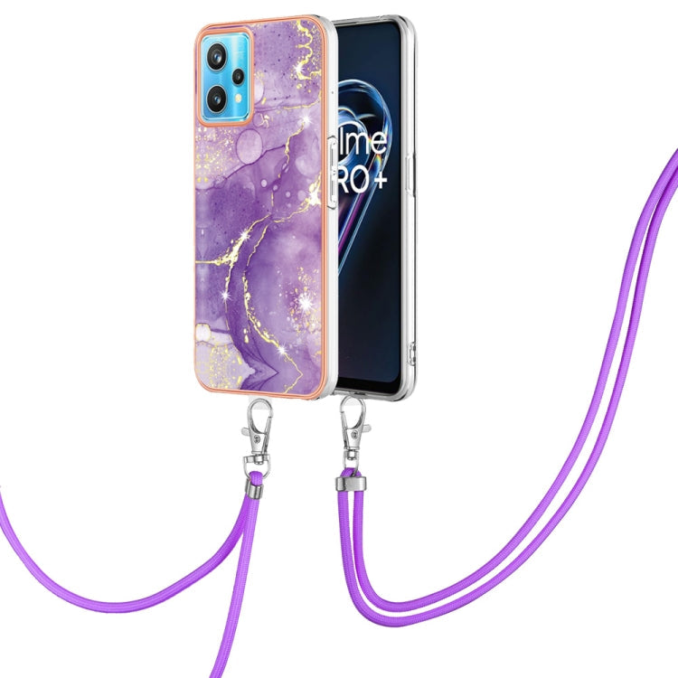 Electroplating Marble Pattern TPU Phone Case with Lanyard, For Samsung Galaxy A23 5G / 4G, For OPPO Realme 9 Pro+ 5G, For Samsung Galaxy A13 4G, For OPPO Realme 9 Pro 5G
