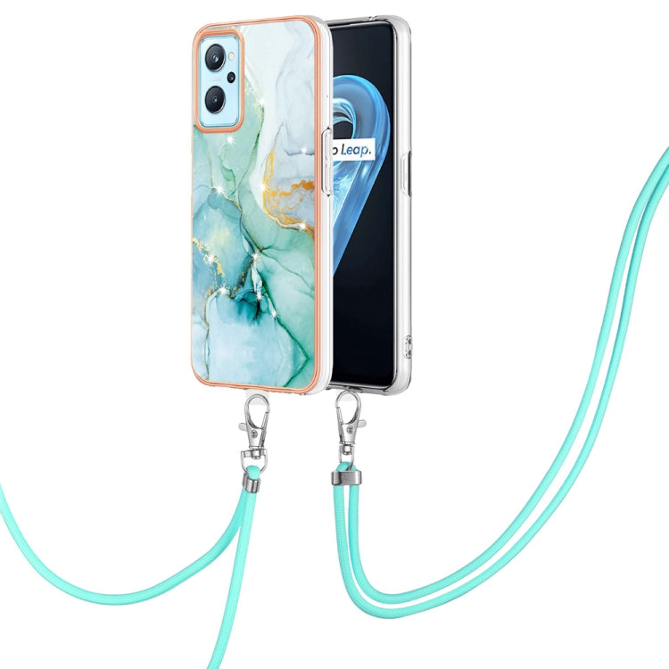 Electroplating Marble Pattern TPU Phone Case with Lanyard, For OPPO Realme 9i / A36 / A96 4G