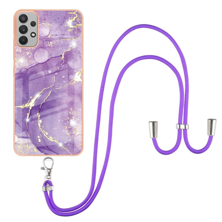 Electroplating Marble Pattern TPU Phone Case with Lanyard, For Samsung Galaxy A23 5G / 4G, For OPPO Realme 9 Pro+ 5G, For Samsung Galaxy A13 4G, For OPPO Realme 9 Pro 5G