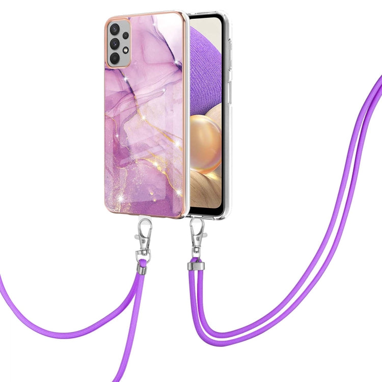 Electroplating Marble Pattern TPU Phone Case with Lanyard, For Samsung Galaxy A23 5G / 4G, For OPPO Realme 9 Pro+ 5G, For Samsung Galaxy A13 4G, For OPPO Realme 9 Pro 5G