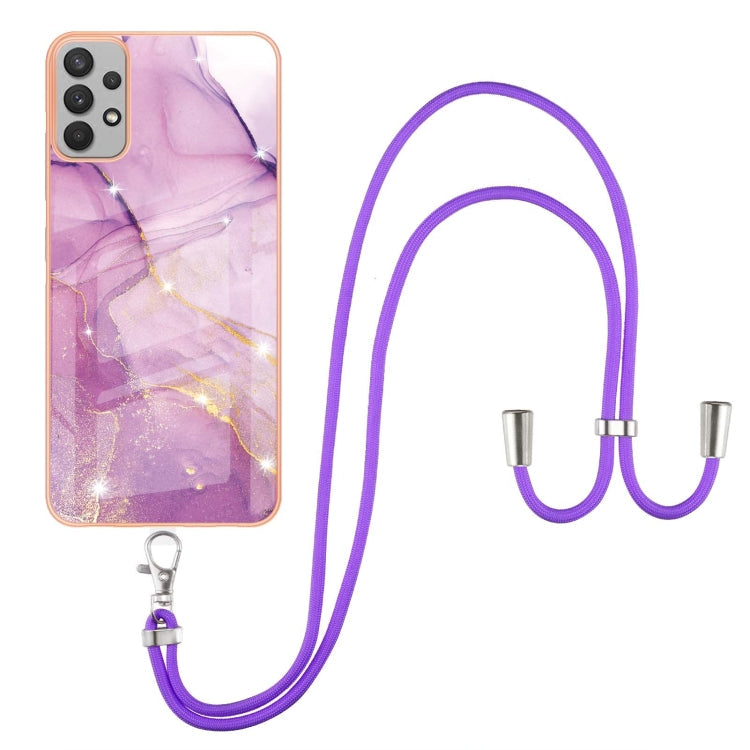 Electroplating Marble Pattern TPU Phone Case with Lanyard, For Samsung Galaxy A23 5G / 4G, For OPPO Realme 9 Pro+ 5G, For Samsung Galaxy A13 4G, For OPPO Realme 9 Pro 5G