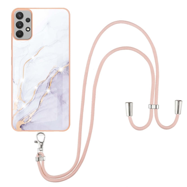 Electroplating Marble Pattern TPU Phone Case with Lanyard, For Samsung Galaxy A23 5G / 4G, For OPPO Realme 9 Pro+ 5G, For Samsung Galaxy A13 4G, For OPPO Realme 9 Pro 5G