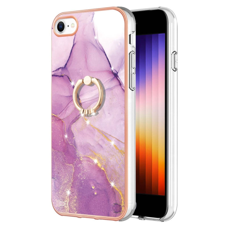 Electroplating Marble Pattern TPU Phone Case with Ring, For iPhone SE 2022 / SE 2020 / 8 / 7, For Motorola Moto G Stylus 2022, For Nokia G20 / G10, For Nokia G21 / G11