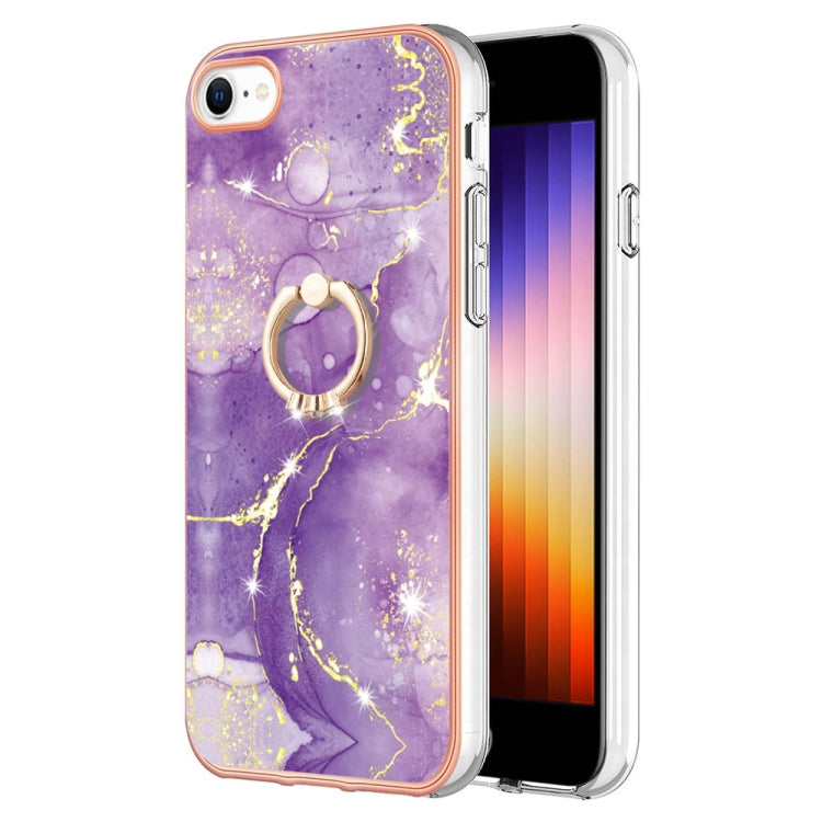 Electroplating Marble Pattern TPU Phone Case with Ring, For iPhone SE 2022 / SE 2020 / 8 / 7, For Motorola Moto G Stylus 2022, For Nokia G20 / G10, For Nokia G21 / G11
