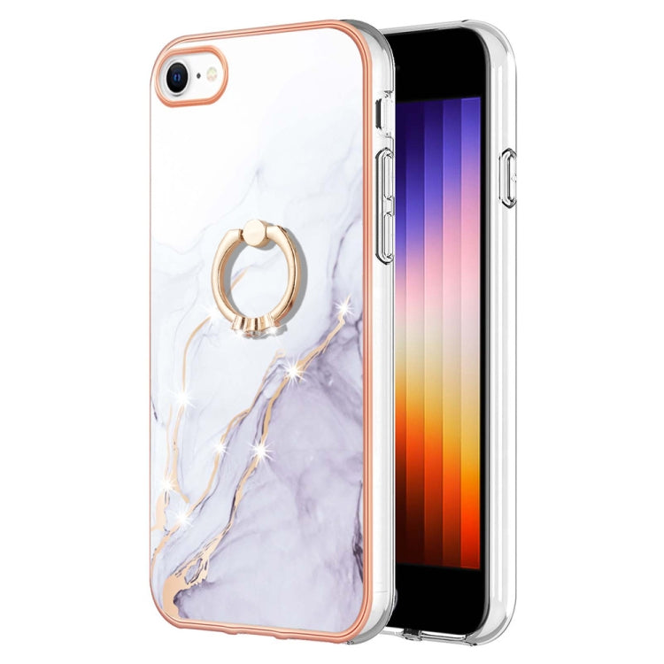 Electroplating Marble Pattern TPU Phone Case with Ring, For iPhone SE 2022 / SE 2020 / 8 / 7, For Motorola Moto G Stylus 2022, For Nokia G20 / G10, For Nokia G21 / G11