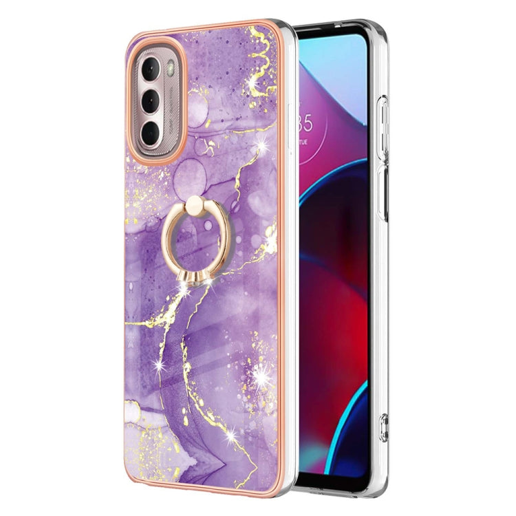Electroplating Marble Pattern TPU Phone Case with Ring, For iPhone SE 2022 / SE 2020 / 8 / 7, For Motorola Moto G Stylus 2022, For Nokia G20 / G10, For Nokia G21 / G11