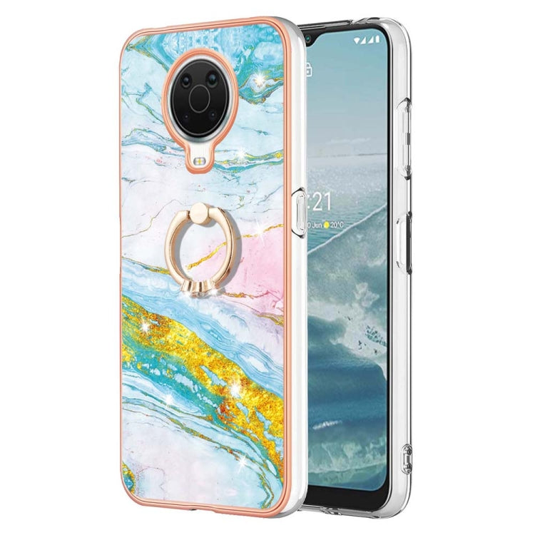 Electroplating Marble Pattern TPU Phone Case with Ring, For iPhone SE 2022 / SE 2020 / 8 / 7, For Motorola Moto G Stylus 2022, For Nokia G20 / G10, For Nokia G21 / G11