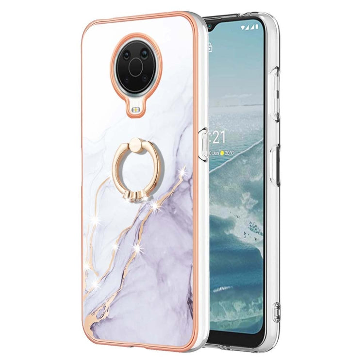 Electroplating Marble Pattern TPU Phone Case with Ring, For iPhone SE 2022 / SE 2020 / 8 / 7, For Motorola Moto G Stylus 2022, For Nokia G20 / G10, For Nokia G21 / G11