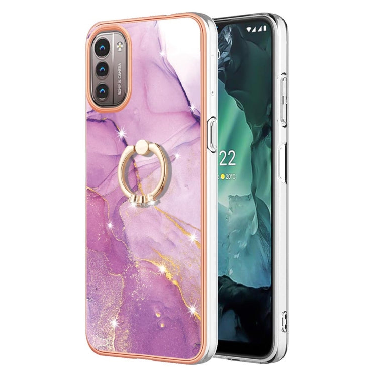 Electroplating Marble Pattern TPU Phone Case with Ring, For iPhone SE 2022 / SE 2020 / 8 / 7, For Motorola Moto G Stylus 2022, For Nokia G20 / G10, For Nokia G21 / G11
