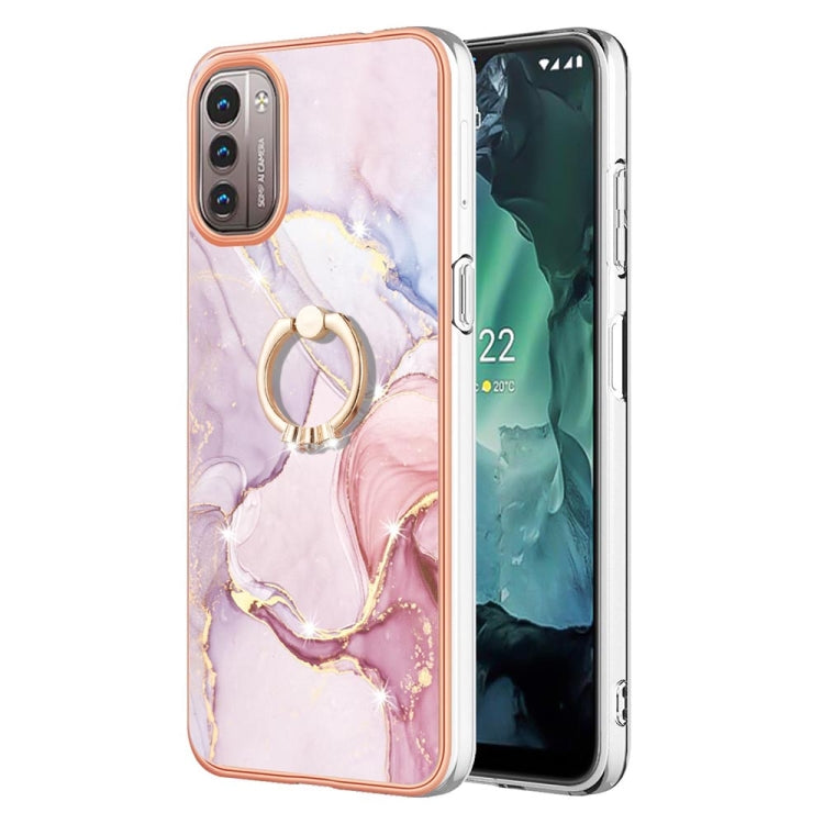 Electroplating Marble Pattern TPU Phone Case with Ring, For iPhone SE 2022 / SE 2020 / 8 / 7, For Motorola Moto G Stylus 2022, For Nokia G20 / G10, For Nokia G21 / G11