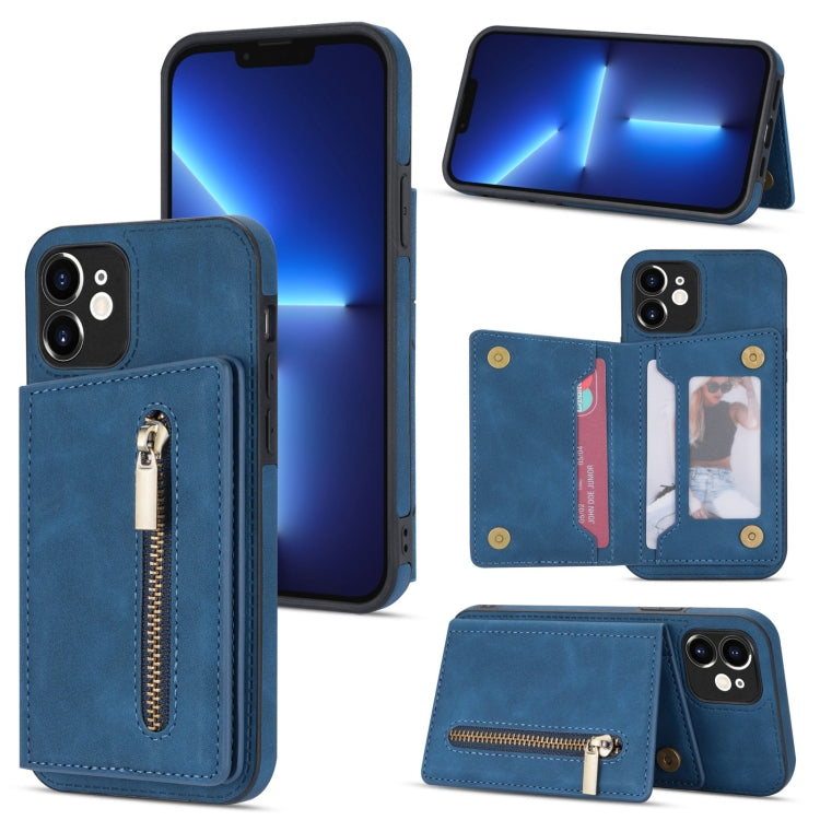 Zipper Card Holder Phone Case, For iPhone 12, For iPhone 12 Pro Max, For iPhone 11, For iPhone 11 Pro