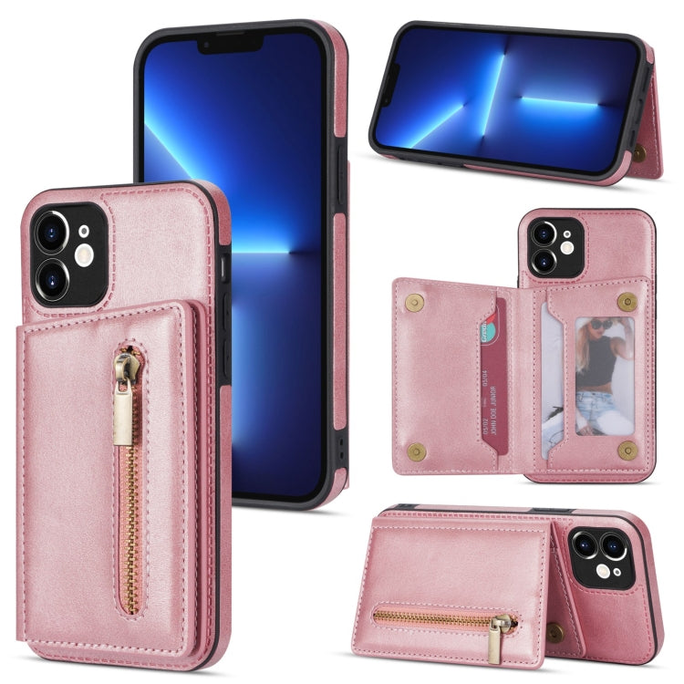 Zipper Card Holder Phone Case, For iPhone 12, For iPhone 12 Pro Max, For iPhone 11, For iPhone 11 Pro