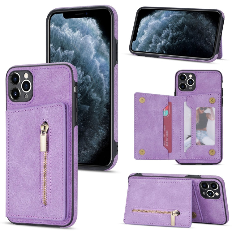 Zipper Card Holder Phone Case, For iPhone 12, For iPhone 12 Pro Max, For iPhone 11, For iPhone 11 Pro