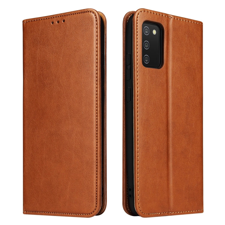 Fierre Shann PU Genuine Leather Texture Leather Phone Case, For Samsung Galaxy A02s, For Samsung Galaxy A13 5G, For Samsung Galaxy A33 5G, For Samsung Galaxy A53 5G, For Samsung Galaxy A73 5G, For Samsung Galaxy S21 FE 5G