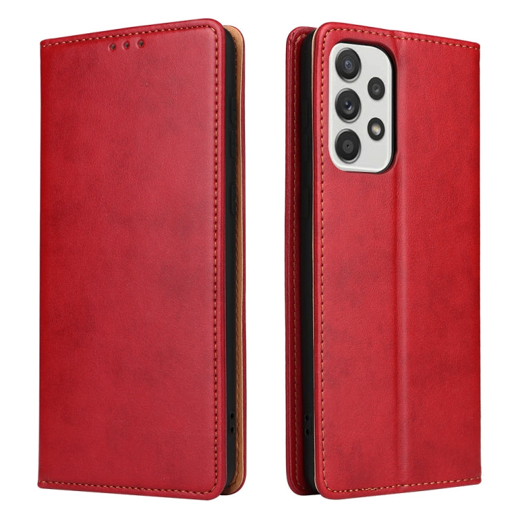 Fierre Shann PU Genuine Leather Texture Leather Phone Case, For Samsung Galaxy A02s, For Samsung Galaxy A13 5G, For Samsung Galaxy A33 5G, For Samsung Galaxy A53 5G, For Samsung Galaxy A73 5G, For Samsung Galaxy S21 FE 5G