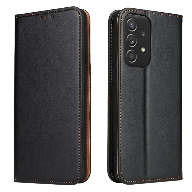 Fierre Shann PU Genuine Leather Texture Leather Phone Case, For Samsung Galaxy A02s, For Samsung Galaxy A13 5G, For Samsung Galaxy A33 5G, For Samsung Galaxy A53 5G, For Samsung Galaxy A73 5G, For Samsung Galaxy S21 FE 5G
