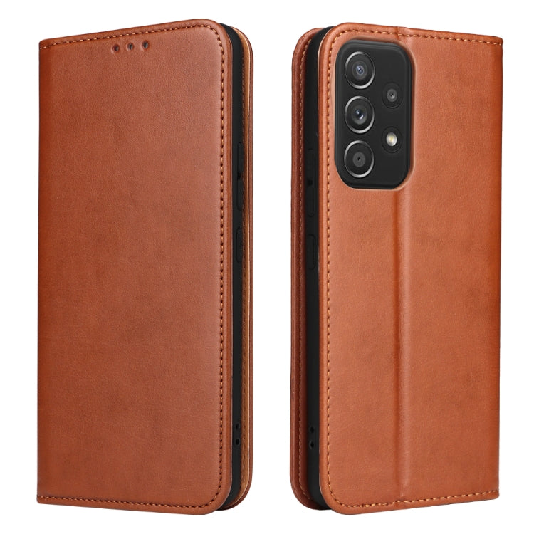 Fierre Shann PU Genuine Leather Texture Leather Phone Case, For Samsung Galaxy A02s, For Samsung Galaxy A13 5G, For Samsung Galaxy A33 5G, For Samsung Galaxy A53 5G, For Samsung Galaxy A73 5G, For Samsung Galaxy S21 FE 5G