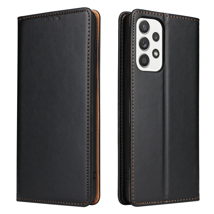 Fierre Shann PU Genuine Leather Texture Leather Phone Case, For Samsung Galaxy A02s, For Samsung Galaxy A13 5G, For Samsung Galaxy A33 5G, For Samsung Galaxy A53 5G, For Samsung Galaxy A73 5G, For Samsung Galaxy S21 FE 5G