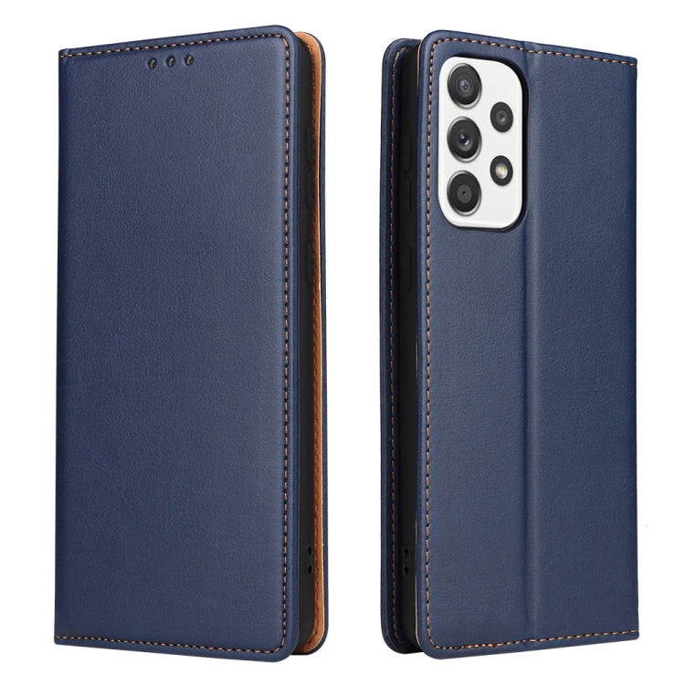 Fierre Shann PU Genuine Leather Texture Leather Phone Case, For Samsung Galaxy A02s, For Samsung Galaxy A13 5G, For Samsung Galaxy A33 5G, For Samsung Galaxy A53 5G, For Samsung Galaxy A73 5G, For Samsung Galaxy S21 FE 5G