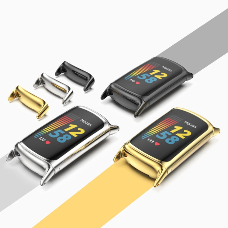 Mijobs TPU + Leather Watch Band, For Fitbit Charge5