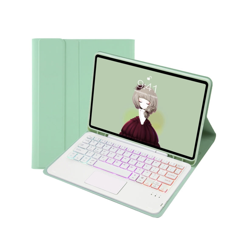 T07B-AS Skin Feel Pen Slot Touch Pad Bluetooth Keyboard Leather Tablet Case, For iPad 9.7 2018&2017 / Pro 9.7 / Air 2, For iPad 10.2 2021&2020&2019/Air 2019/Pro 10.5, For iPad Air 11 2025 / 2024 / Pro 11 2021&2020&2018                                  ...